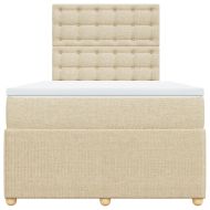 Боксспринг легло с матрак, кремаво, 120x190 см, плат