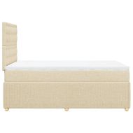 Боксспринг легло с матрак, кремаво, 120x190 см, плат