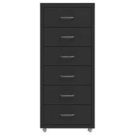 Мобилен офис шкаф, черен, 28x41x69 см, метал