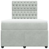 Боксспринг легло с матрак, светлосива, 120x190 см, кадифе