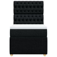 Боксспринг легло с матрак, черно, 100x200 см, плат