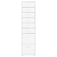 Мобилен офис шкаф, бял, 28x41x109 см, метал