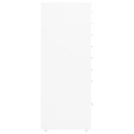 Мобилен офис шкаф, бял, 28x41x109 см, метал