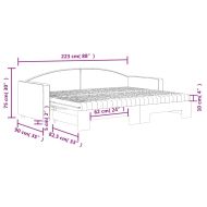 Канапе с изтеглящо легло и матрак тъмносиво 80x200 см плат