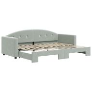 Канапе с изтеглящо легло светлосиво 80x200 см кадифе