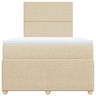 Боксспринг легло с матрак, кремаво, 120x190 см, плат