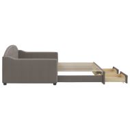 Канапе с изтеглящо легло и чекмеджета таупе 100x200 см плат