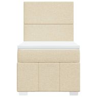 Боксспринг легло с матрак, кремава, 80x200 см, плат