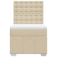 Боксспринг легло с матрак, кремава, 80x200 см, плат