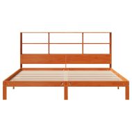 Легло с етажерка за книги, без матрак, 180x200 см, бор масив