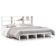 Легло с етажерка за книги, без матрак, 180x200 см, дърво масив