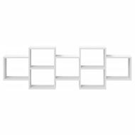 Стенен рафт, бял, 129x18x42 см, инженерно дърво