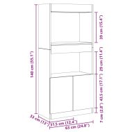 Висок шкаф, дъб сонома, 63x33x140 см, инженерно дърво