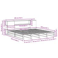 Легло с етажерка за книги, без матрак, 200x200 см, дърво масив