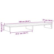 Поставка за монитор, бетонно сив, 100x27x10 см, инженерно дърво