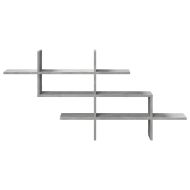 Стенен рафт, бетонно сив, 124,5x18x60,5 см, инженерно дърво