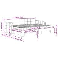 Канапе с изтеглящо легло и матраци тъмносиво 80x200 см кадифе