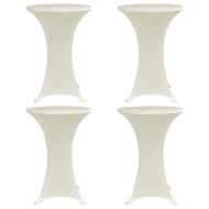 Покривки за коктейлни маси, Ø80 см, кремави, еластични, 4 бр