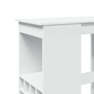 Бар маса с рафтове, бяла, 90x47,5x103,5 см, инженерно дърво