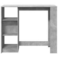 Бар маса с рафтове бетонно сива 124x46x103,5 см инженерно дърво