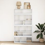 Етажерка за книги, бяла, 100x33x187,5 см, инженерно дърво