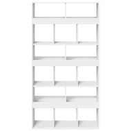 Етажерка за книги, бяла, 100x33x187,5 см, инженерно дърво