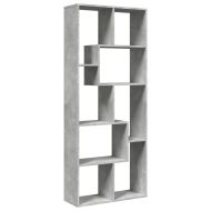 Разделител за стая / библиотека, бетонно сив, 67x25x161,5 см