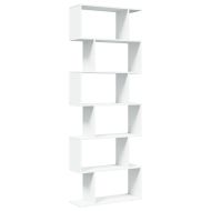 Разделител за стая / библиотека, бял, 6 нива, 70x24x193 см