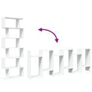 Разделител за стая / библиотека, бял, 6 нива, 70x24x193 см