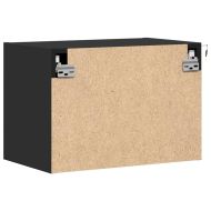 Нощни шкафчета за стена с LED осветление, 2 бр, черни