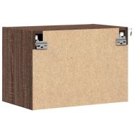 Нощно шкафче за стена с LED осветление, кафяв дъб