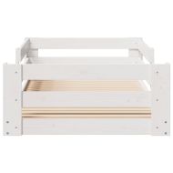 Рамка за легло без матрак, бял, 75x190 см, борово дърво масив