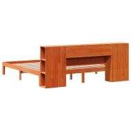 Легло с етажерка за книги, без матрак, 180x200 см, бор масив