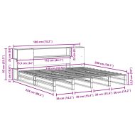 Легло с етажерка за книги, без матрак, 180x200 см, дърво масив