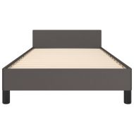 Рамка за легло с табла, сива, 90x200 см, изкуствена кожа