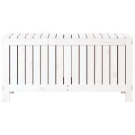 Градинска кутия за съхранение, бяла, 108x42,5x54 см, бор масив