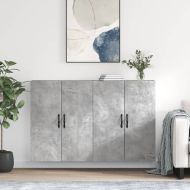 Стенни шкафове, 2 бр, бетонно сиви, инженерно дърво