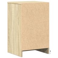 Нощни шкафчета с LED, 2 бр, сонома дъб, инженерно дърво