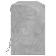 Стенен ТВ шкаф с LED, бетонно сив, 180x31x45 см