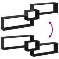 Стенен шкаф, 158x18x53 см, черен, инженерно дърво