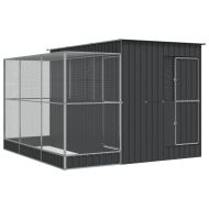 Птичарник с удължител, сребрист, 290x303x216 см, стомана