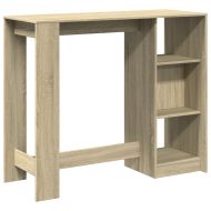 Бар маса с рафт, сонома дъб, 124x46x103,5 см, инженерно дърво