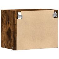 Нощно шкафче за стена с LED осветление, опушен дъб