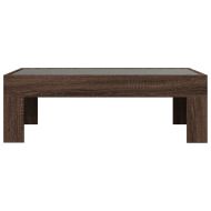 Маса за кафе с Infinity LED, кафяв дъб, 90x50x30 см