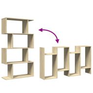 Разделител за стая / библиотека 4 нива дъб сонома 70x24x129 см