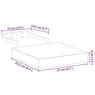 Рафтове за стена 4 бр 23x23,5x4 см инженерна дървесина