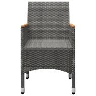 Градински трапезен комплект, 3 части, сив