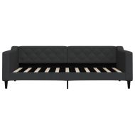 Канапе с матрак, черно, 90x190 см, плат