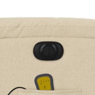 Електрически масажен реклайнер стол, кремав, текстил