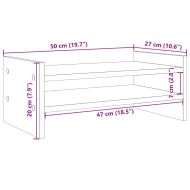 Поставка за монитор, сив сонома, 50x27x20 см, инженерно дърво